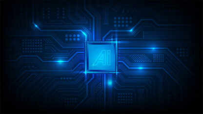 AI Artificial Intelligence chipset on circuit board