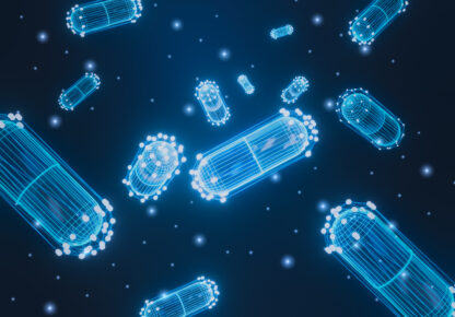 Abstract futuristic pills wireframe